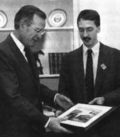 Joe Hautman with President George Bush