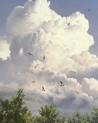 Cloud and Swallows painting